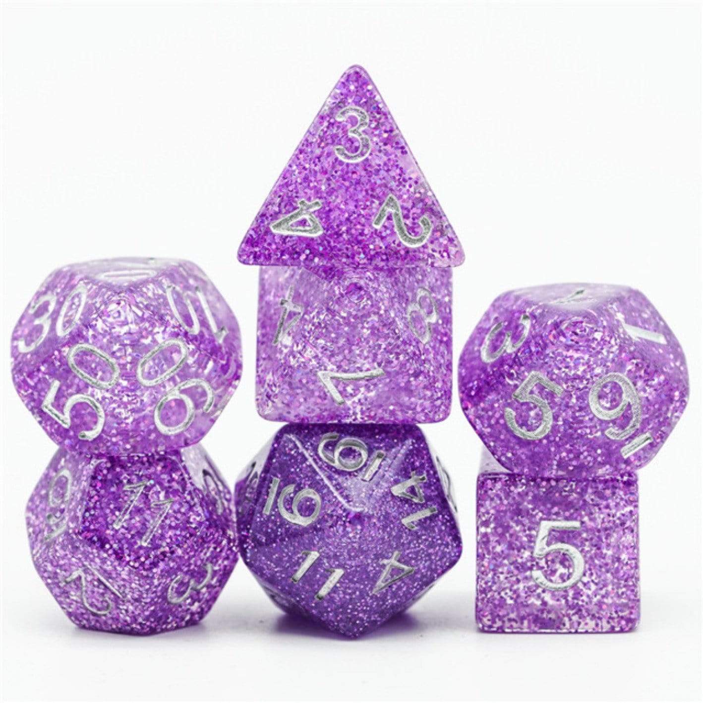 Foam Brain Purple Disco Ball Poly 7 Dice Set | Dragon's Lair Comics and Fantasy Houston TX