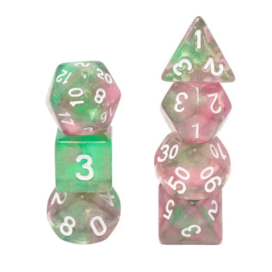 Foam Brain Glow in the Dark Rrbirth Poly 7 Dice Set | Dragon's Lair Comics and Fantasy Houston TX