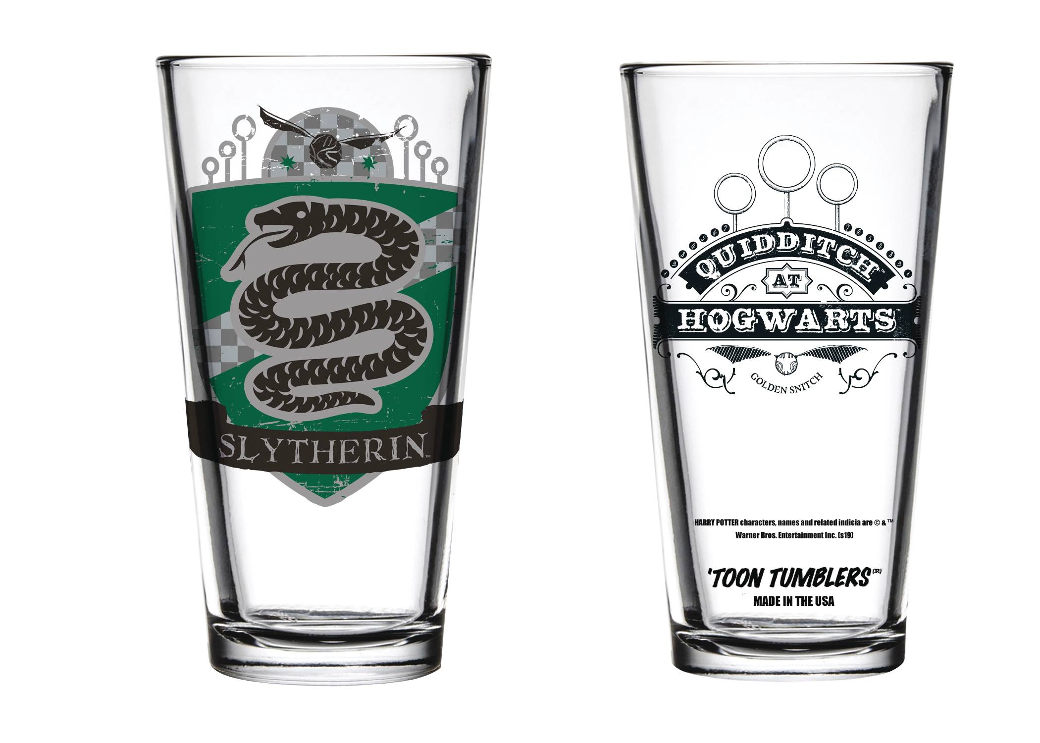 TOON TUMBLERS HARRY POTTER QUIDDITCH SLYTHERIN GLASS | Dragon's Lair Comics and Fantasy Houston TX