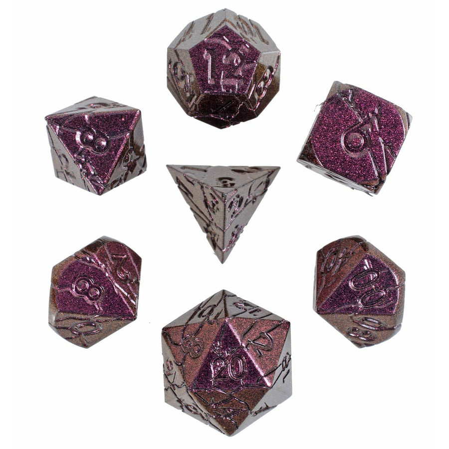 Forged Gaming Scarred Allure Poly 7 Metal Dice Set | Dragon's Lair Comics and Fantasy Houston TX