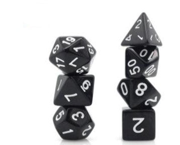 Game Habit Cold Black Heart Poly 7 Dice Set | Dragon's Lair Comics and Fantasy Houston TX