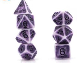 Game Habit Retired Purple Poly 7 Dice Set | Dragon's Lair Comics and Fantasy Houston TX