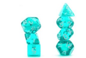 Game Habit Turquoise Raindrops Mini Poly 7 Dice Set | Dragon's Lair Comics and Fantasy Houston TX