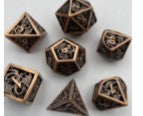 Game Habit Copper Farthing Hollow Dragon Metal Poly 7 Dice Set | Dragon's Lair Comics and Fantasy Houston TX