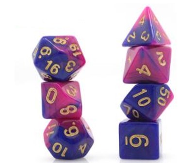 Game Habit Yet Again Purple Poly 7 Dice Set | Dragon's Lair Comics and Fantasy Houston TX