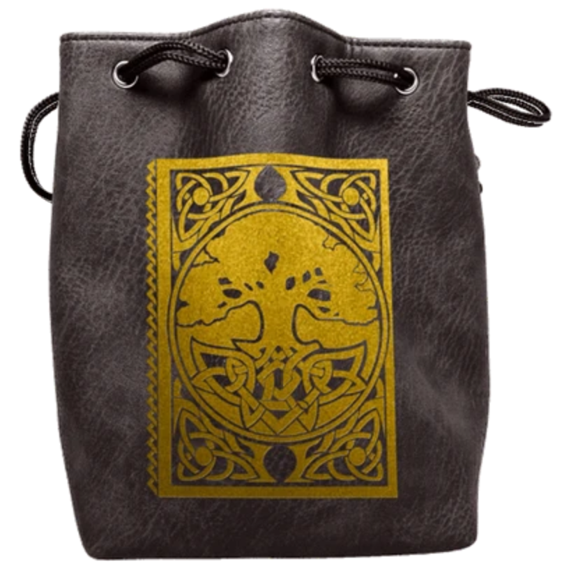 Easy Roller Black Leather Lite Spell Book Design Self-Standing Large Dice Bag | Dragon's Lair Comics and Fantasy Houston TX