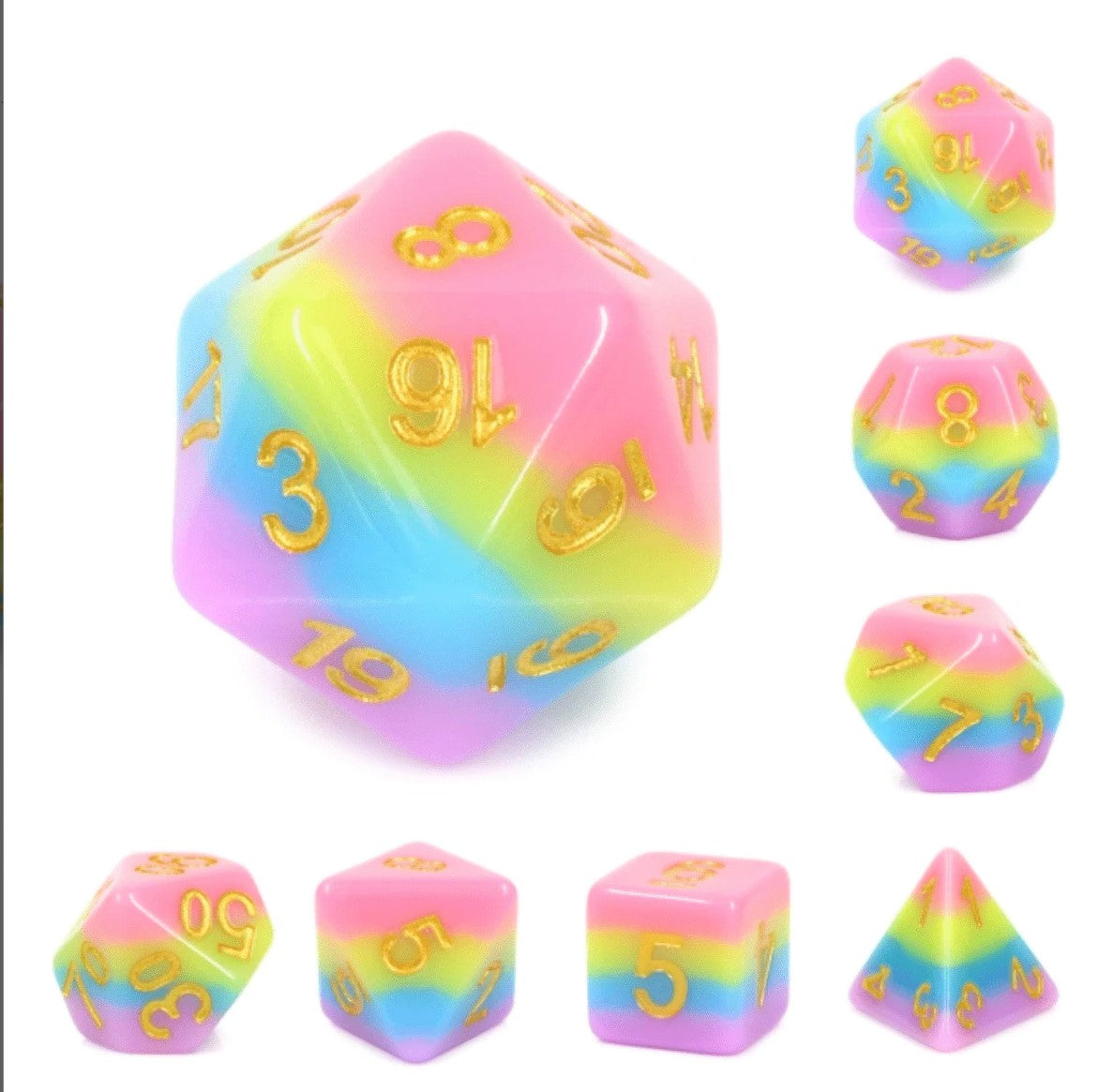 Foam Brain Radiant Rainbow RPG Dice Set | Dragon's Lair Comics and Fantasy Houston TX