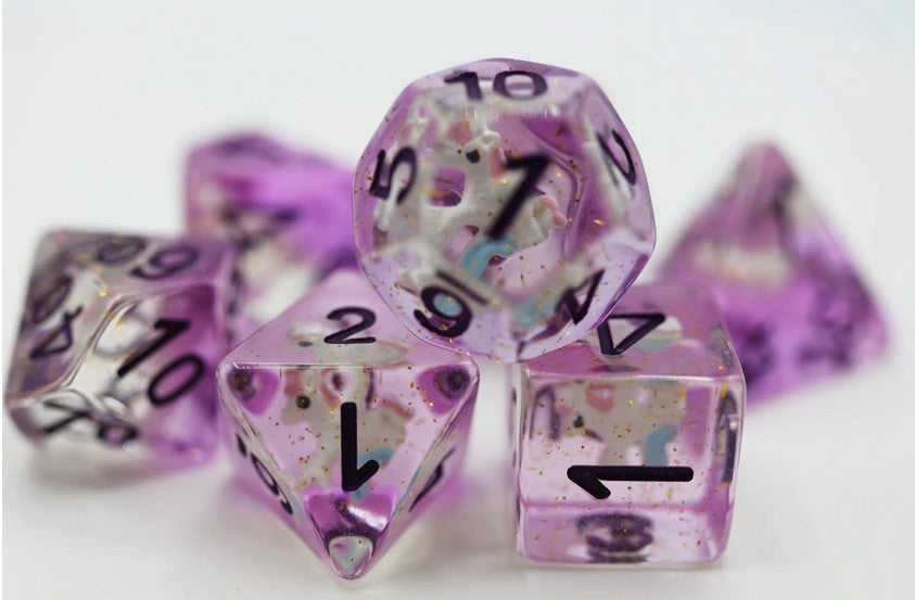 Foam Brain Purple Unicorn RPG Dice Set | Dragon's Lair Comics and Fantasy Houston TX