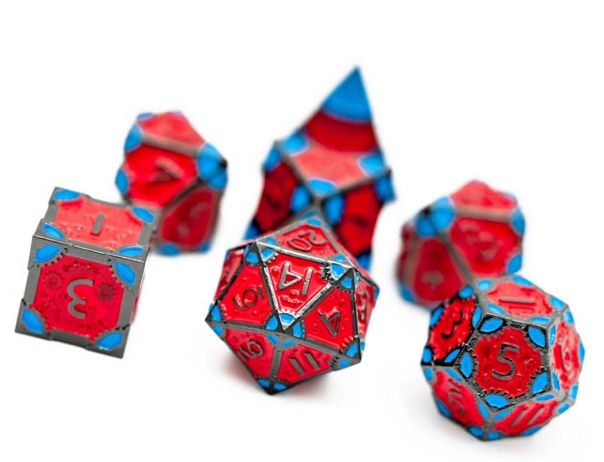 Foam Brain Steampunk Rockabilly RPG Metal Dice Set | Dragon's Lair Comics and Fantasy Houston TX