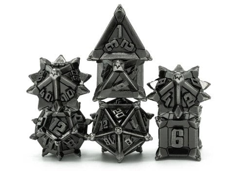 Foam Brain Silver Flail RPG Metal Dice Set | Dragon's Lair Comics and Fantasy Houston TX