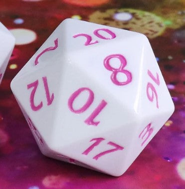 Foam Brain Titan D20 - White With Magenta | Dragon's Lair Comics and Fantasy Houston TX