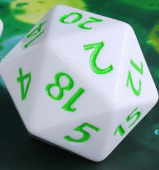 Foam Brain Titan D20 - White With Green | Dragon's Lair Comics and Fantasy Houston TX