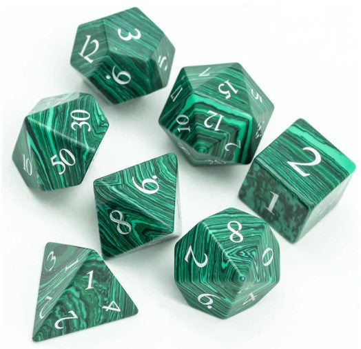 Foam Brain Gemstone Poly 7 Set: Textured Turquoise Dark Green | Dragon's Lair Comics and Fantasy Houston TX