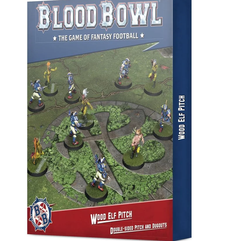 Blood Bowl: Wood Elf Pitch – Double-sided Pitch and Dugouts Set | Dragon's Lair Comics and Fantasy Houston TX