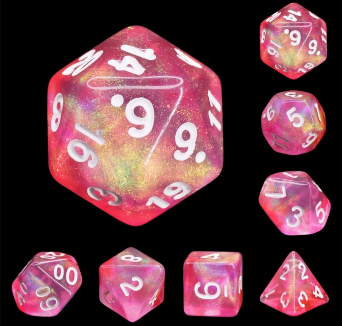 Foam Brain Pink Bunny Poly 7 Dice Set | Dragon's Lair Comics and Fantasy Houston TX