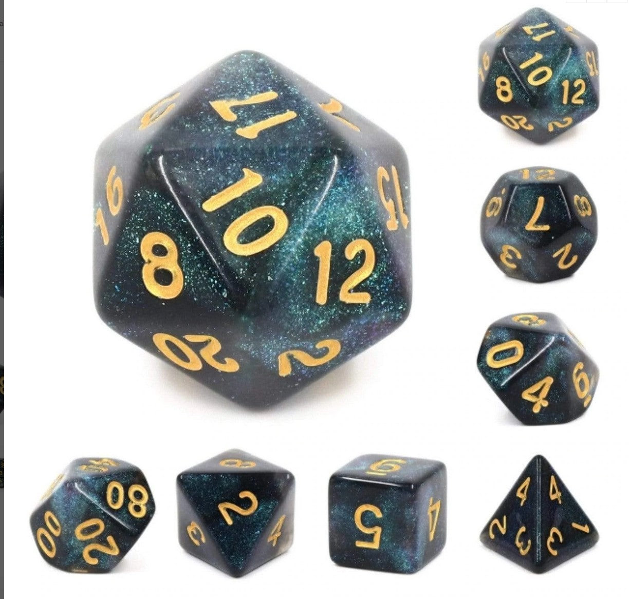 Foam Brain Emerald Aurora Poly 7 Dice Set | Dragon's Lair Comics and Fantasy Houston TX