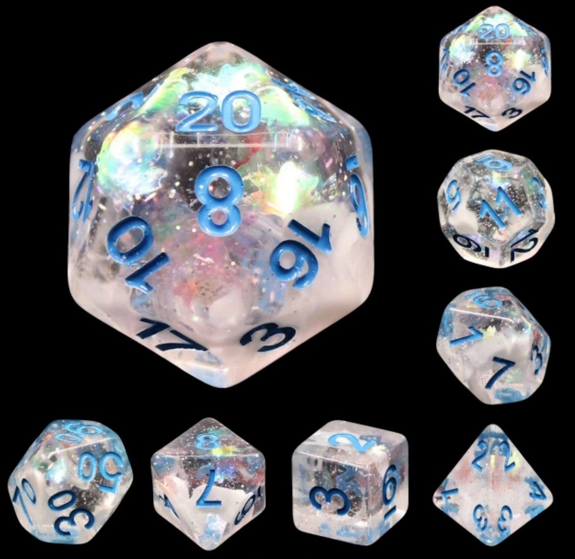 Foam Brain Blue Notes Poly 7 Dice Set | Dragon's Lair Comics and Fantasy Houston TX