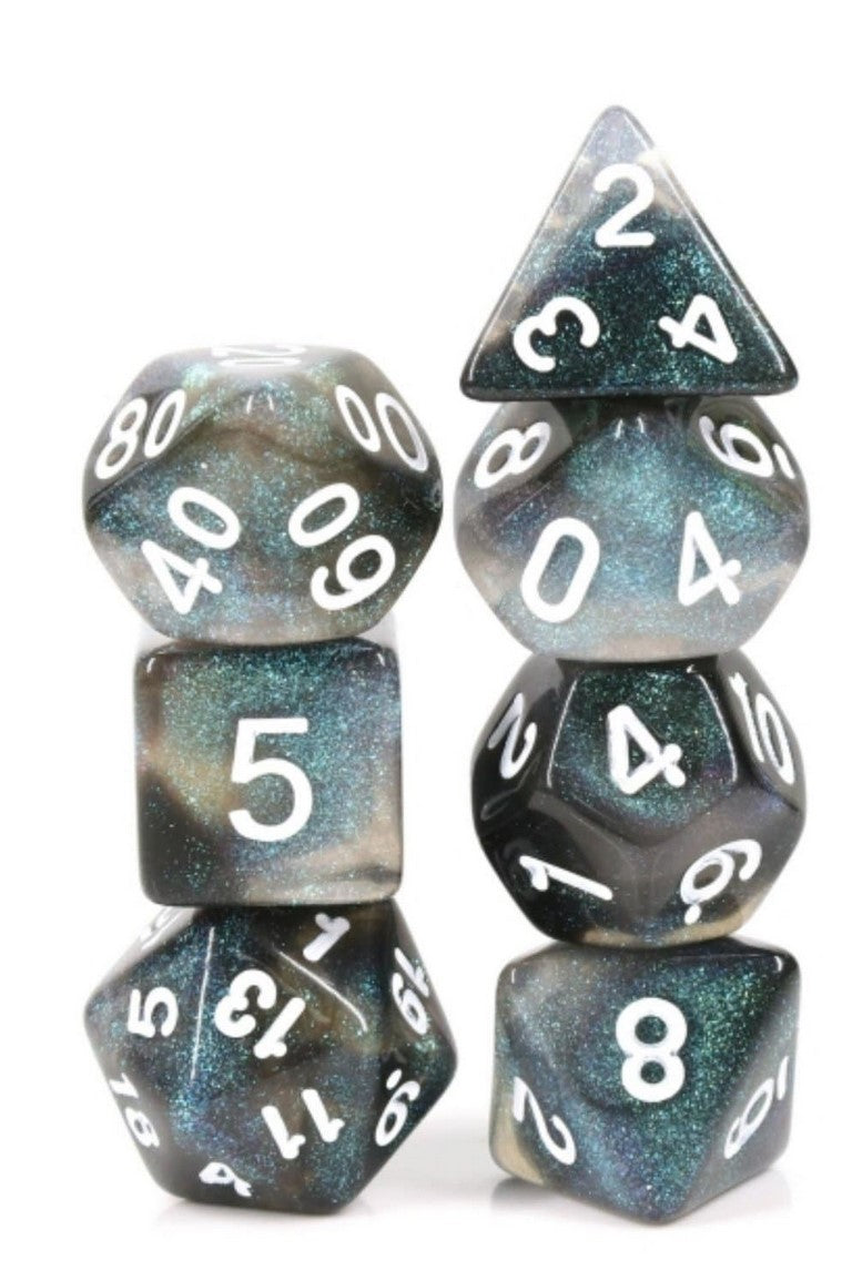 Foam Brain Everclear Aurora Poly 7 Dice Set | Dragon's Lair Comics and Fantasy Houston TX