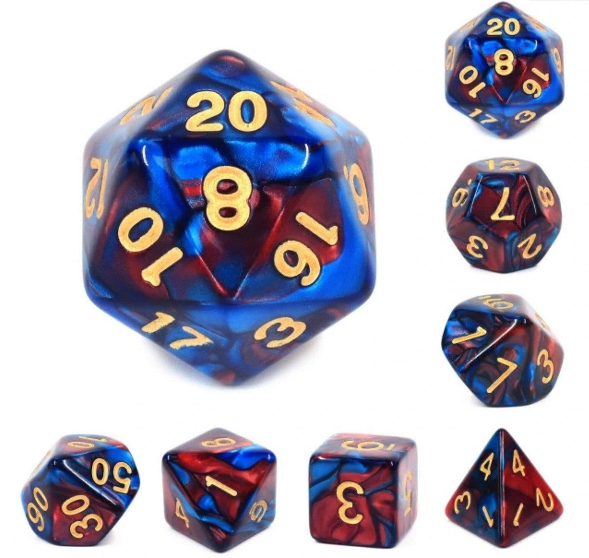 Foam Brain Blue Blood Poly 7 Dice Set | Dragon's Lair Comics and Fantasy Houston TX