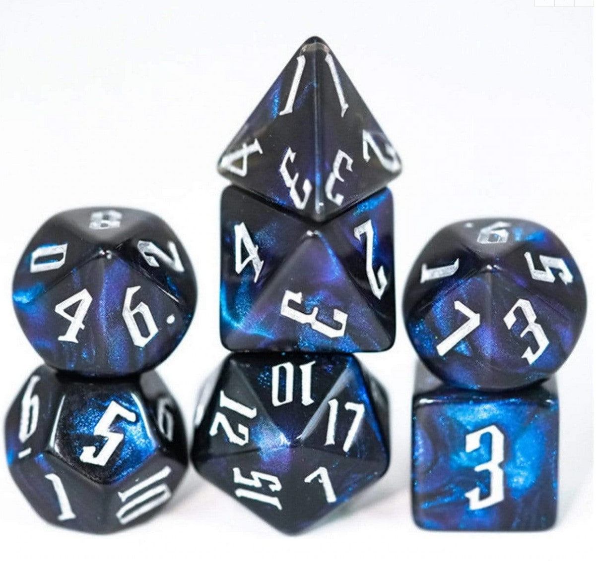 Foam Brain Magician's Dark Night Poly 7 Dice Set | Dragon's Lair Comics and Fantasy Houston TX