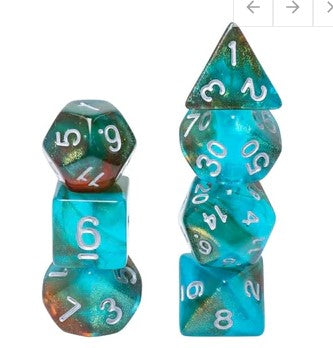 Foam Brain Glow in the Dark Blue Nebula Poly 7 Dice Set | Dragon's Lair Comics and Fantasy Houston TX