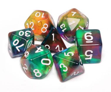 Foam Brain Colorful Wind Poly 7 Dice Set | Dragon's Lair Comics and Fantasy Houston TX