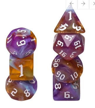 Foam Brain Amethyst Sunset Poly 7 Dice Set | Dragon's Lair Comics and Fantasy Houston TX