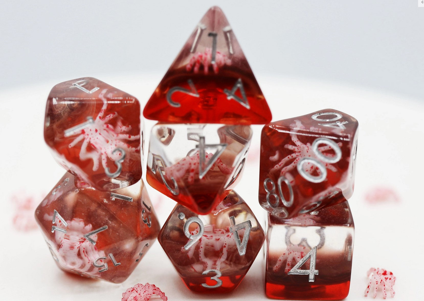 Foam Brain Ghost Spider Poly 7 Dice Set | Dragon's Lair Comics and Fantasy Houston TX