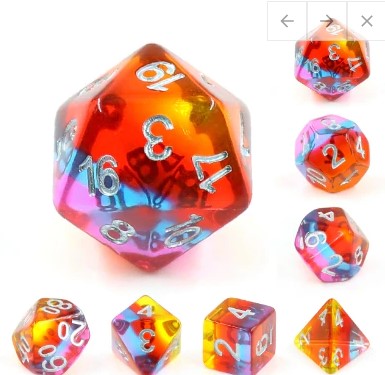 Foam Brain Golden Time Poly 7 Dice Set | Dragon's Lair Comics and Fantasy Houston TX