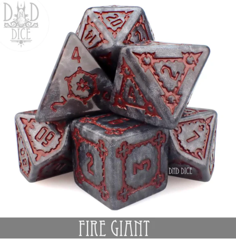 DND Dice Oversided Poly 7 Set: Fire Giant | Dragon's Lair Comics and Fantasy Houston TX