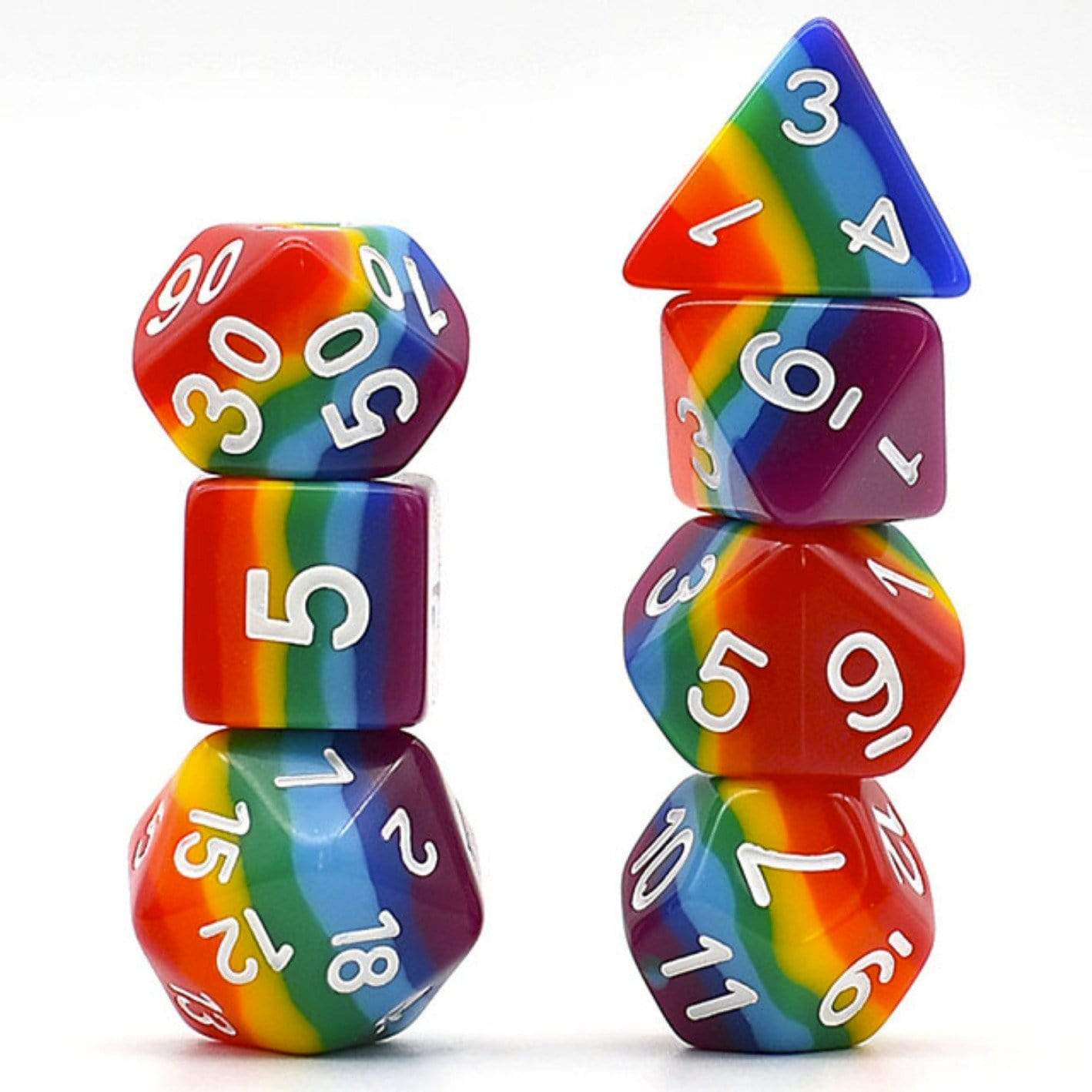 Foam Brain Opaque Rainbow RPG Dice Set | Dragon's Lair Comics and Fantasy Houston TX