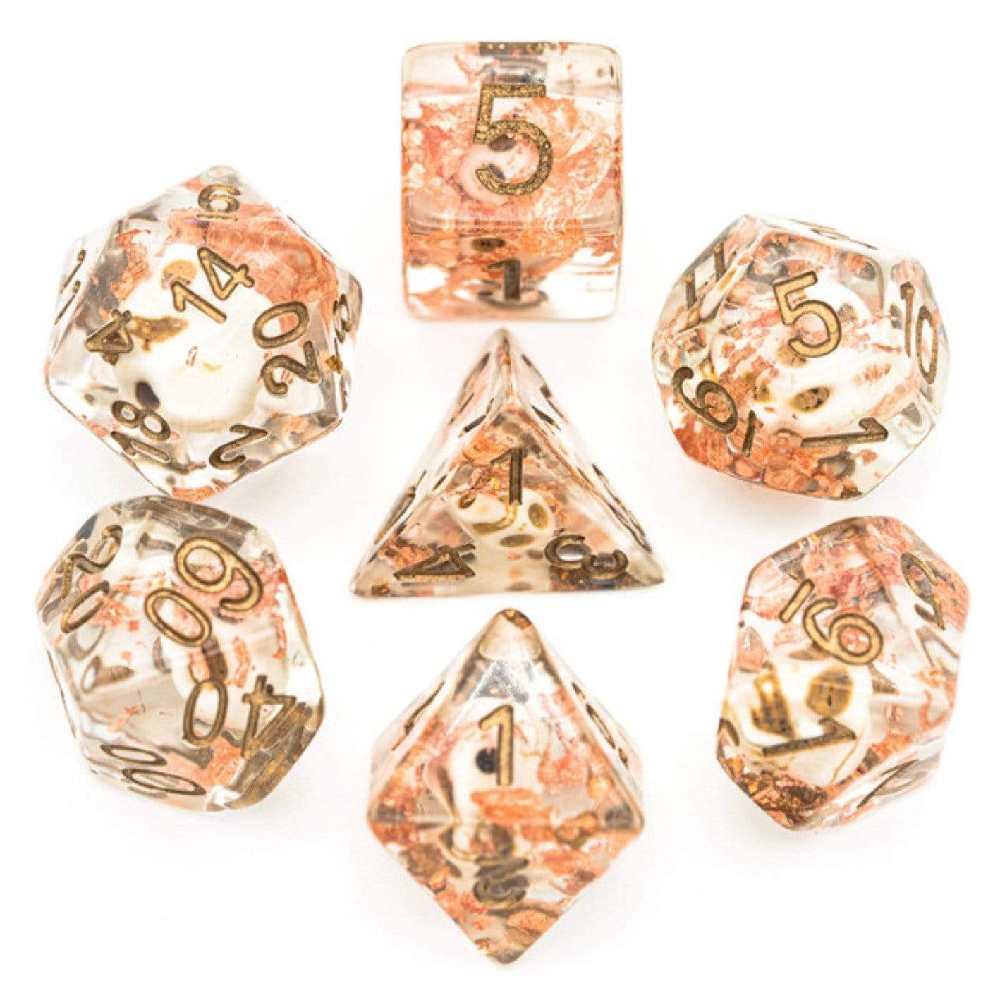 Foam Brain Copper Foil RPG Dice Set | Dragon's Lair Comics and Fantasy Houston TX