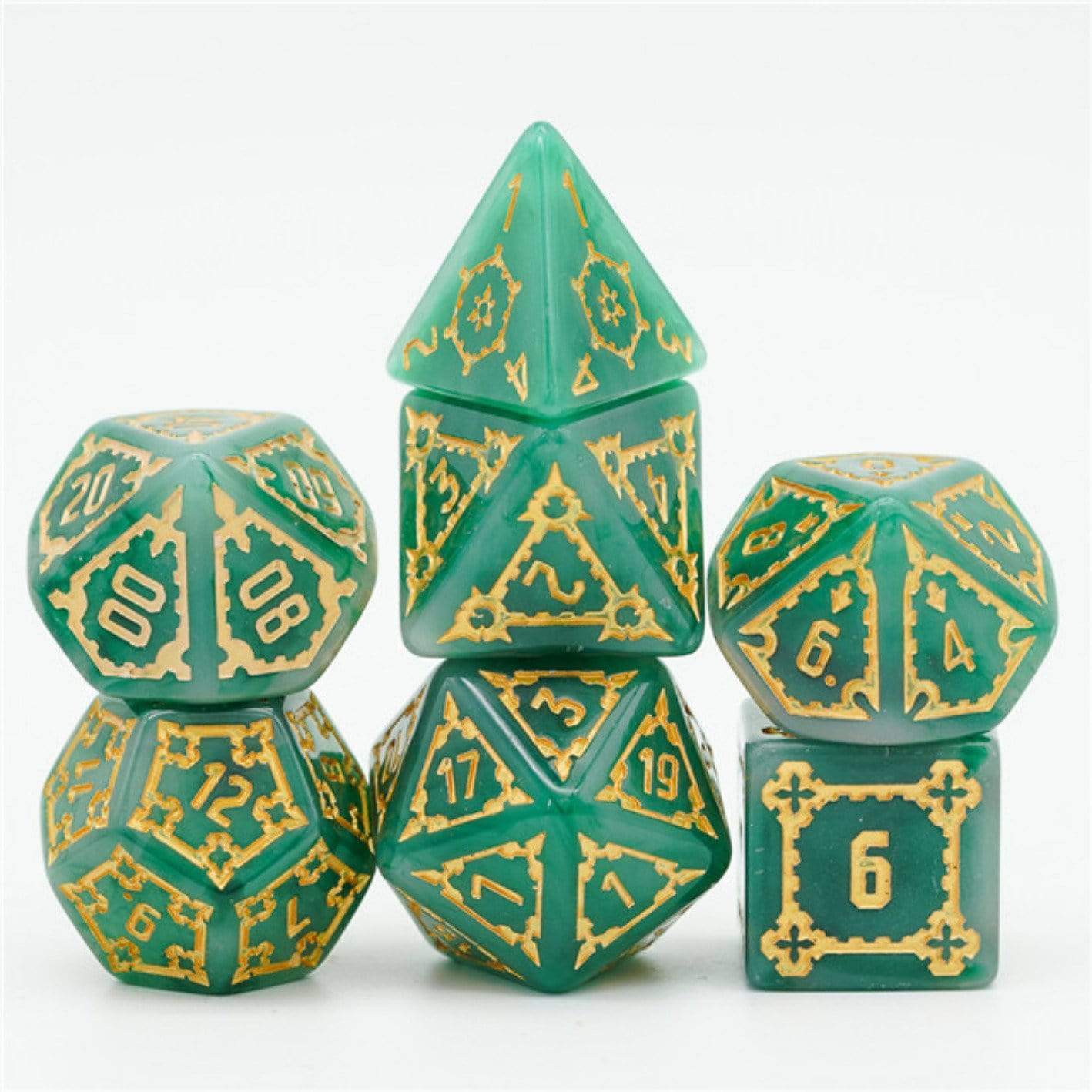 Foam Brain Huge Green Castle Poly 7 Dice Set | Dragon's Lair Comics and Fantasy Houston TX