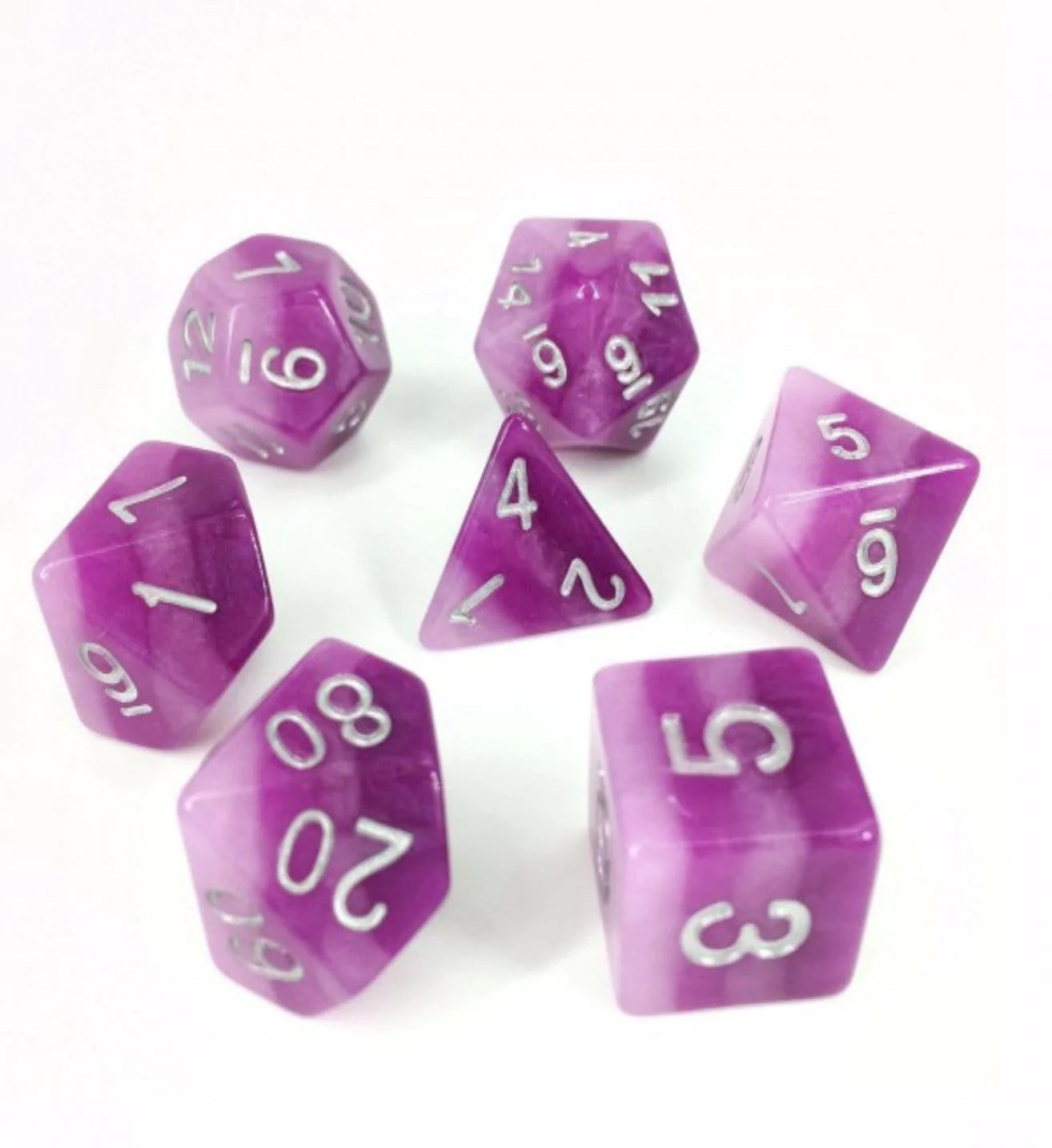 Foam Brain Purple Layer Poly 7 Dice Set | Dragon's Lair Comics and Fantasy Houston TX