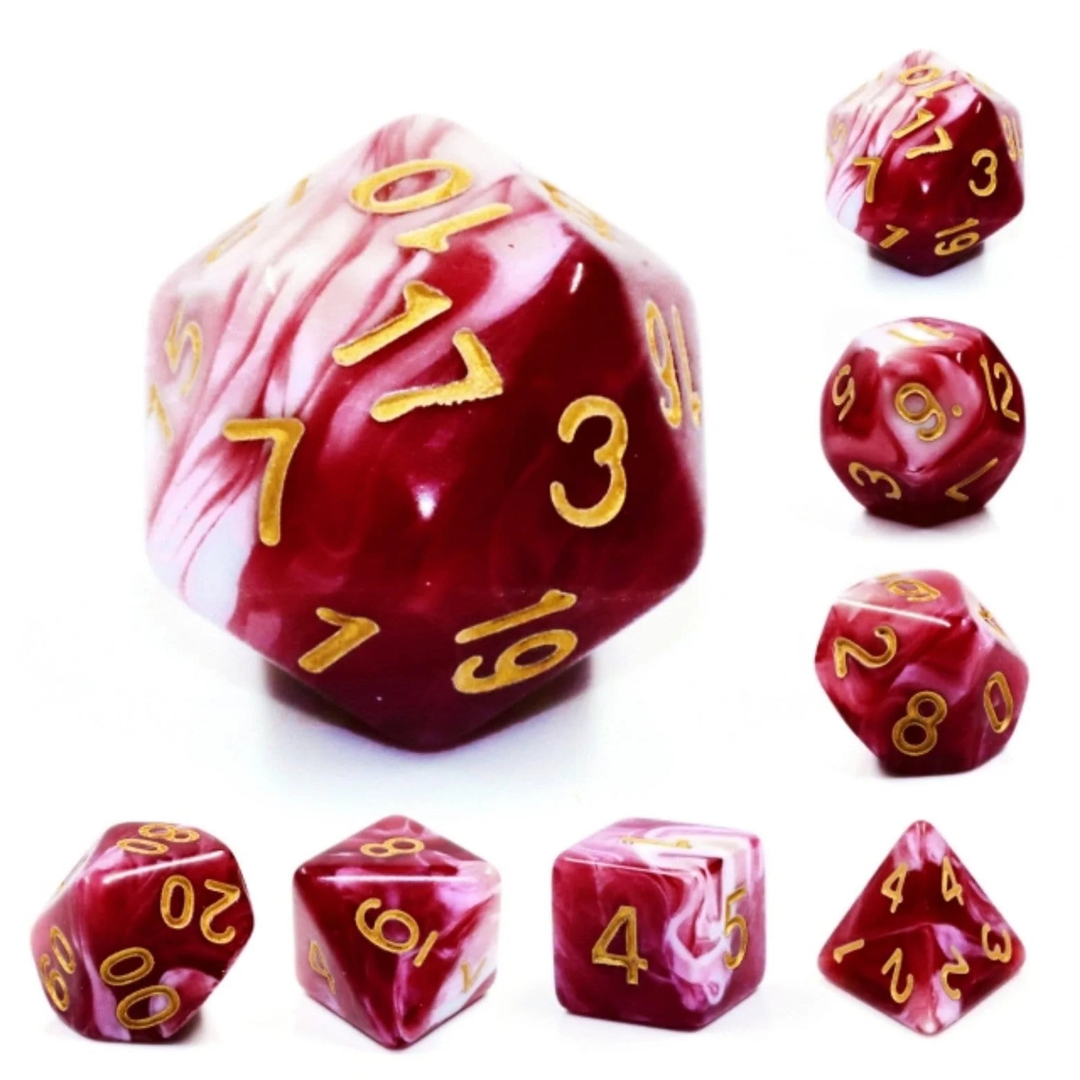 Foam Brain Cherry Cream Poly 7 Dice Set | Dragon's Lair Comics and Fantasy Houston TX