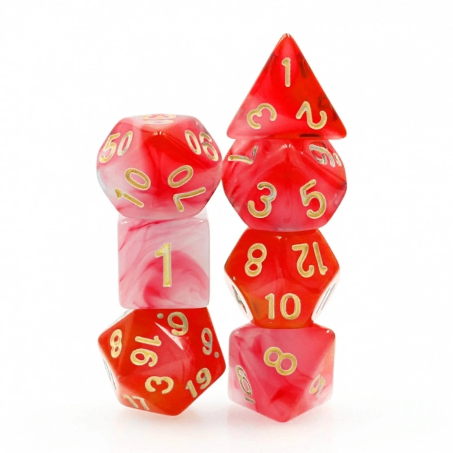 Foam Brain Poly 7 Dice Set: Red Milky | Dragon's Lair Comics and Fantasy Houston TX