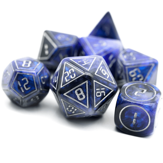 Foam Brain Cybernated Blue & Black RPG Dice Set - XLarge | Dragon's Lair Comics and Fantasy Houston TX