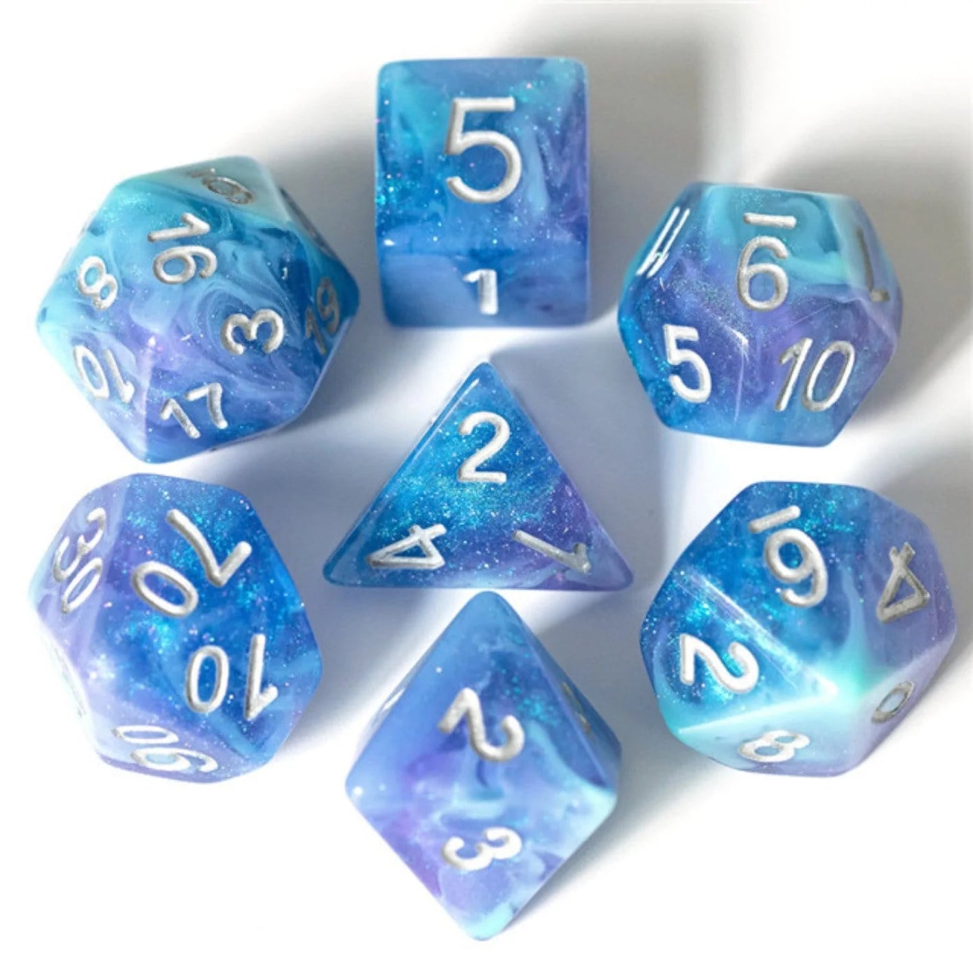 Foam Brain Cerulean Night Poly 7 Dice Set | Dragon's Lair Comics and Fantasy Houston TX