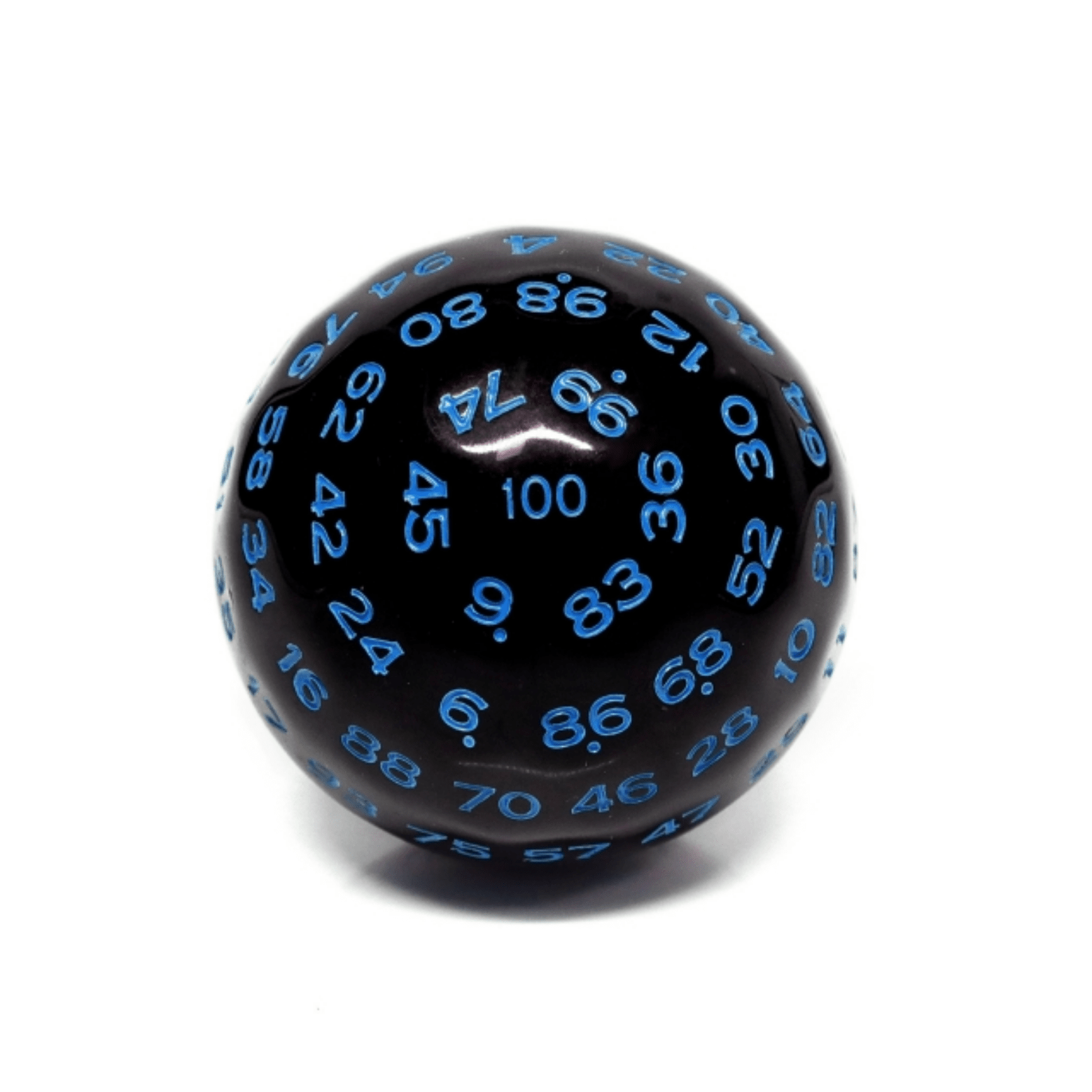 Foam Brain 100 Sided Die - Black Opaque with Blue D100 | Dragon's Lair Comics and Fantasy Houston TX