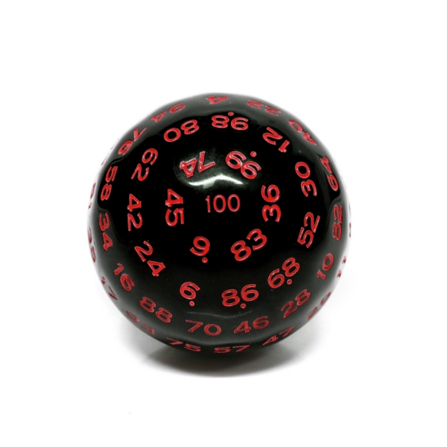 Foam Brain 100 Sided Die - Black Opaque with Red D100 | Dragon's Lair Comics and Fantasy Houston TX