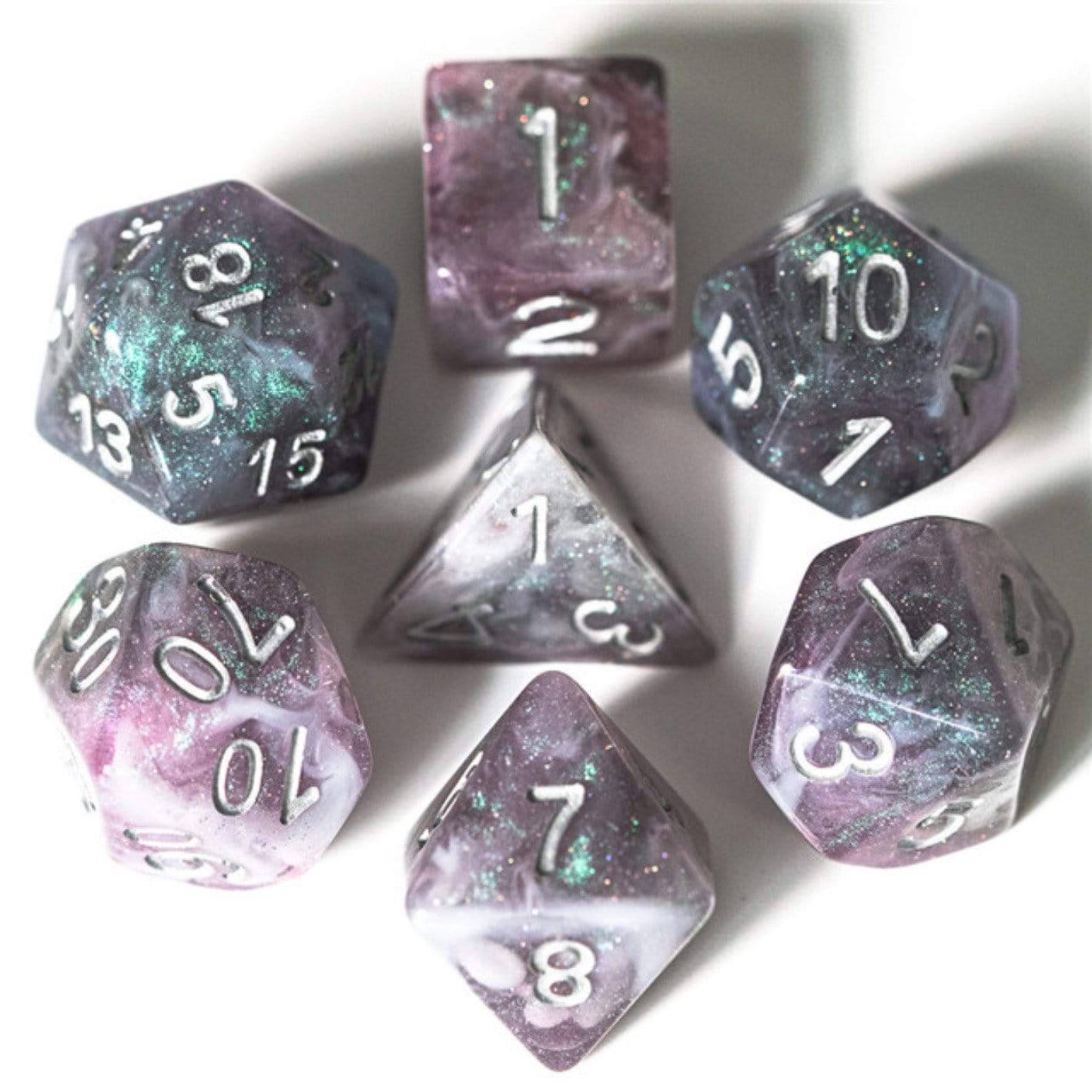 Foam Brain Aurora Borealis Poly 7 Dice Set | Dragon's Lair Comics and Fantasy Houston TX