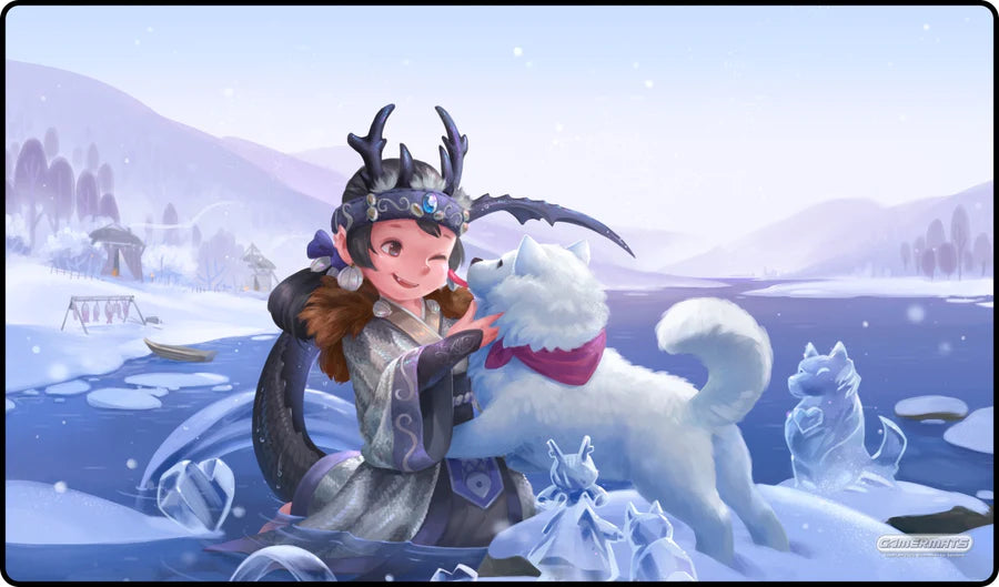 Gamermats Playmat: Snow Day Stitched | Dragon's Lair Comics and Fantasy Houston TX