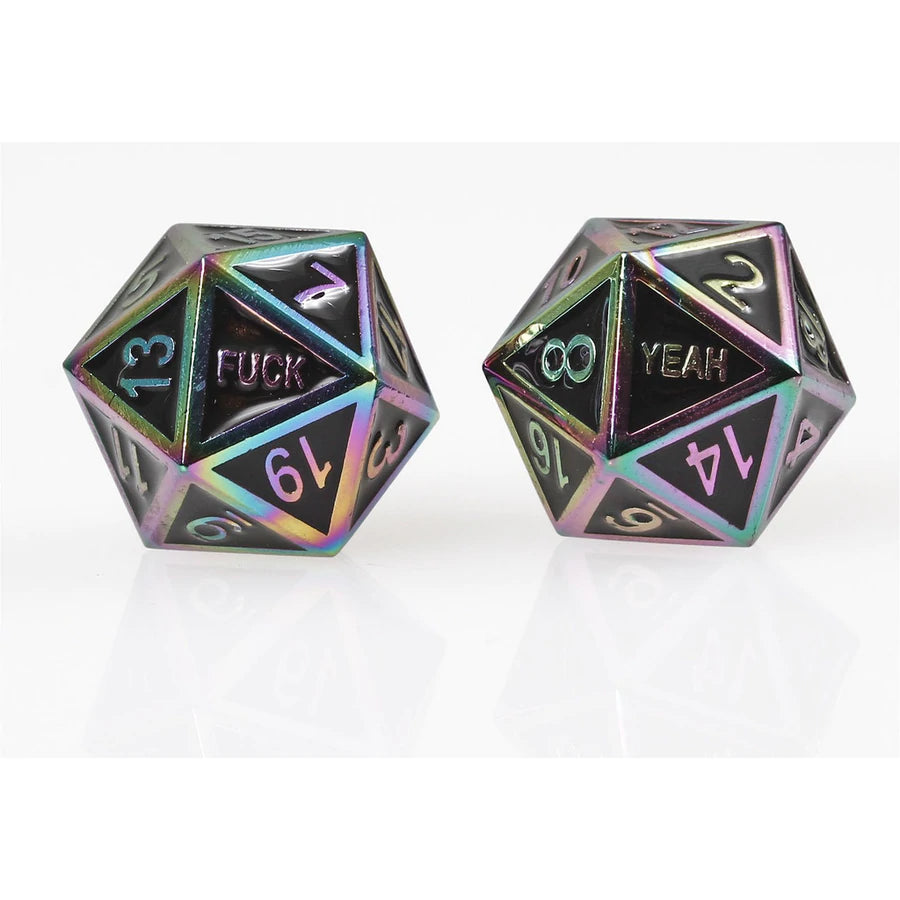 Forged Gaming F*ck Yeah Poly 7 Metal Dice Set | Dragon's Lair Comics and Fantasy Houston TX