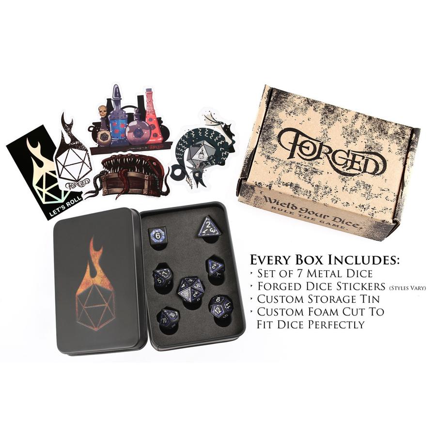 Forged Gaming Underdark Glimmer Poly 7 Metal Dice Set | Dragon's Lair Comics and Fantasy Houston TX