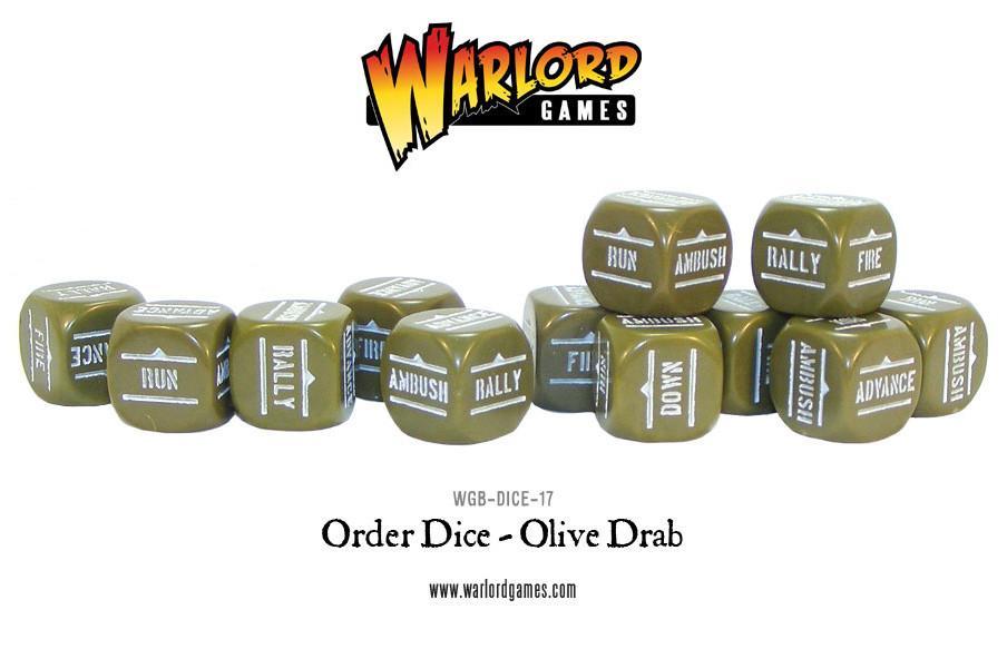 Bolt Action: Orders Dice (Olive Drab) Dice Set | Dragon's Lair Comics and Fantasy Houston TX