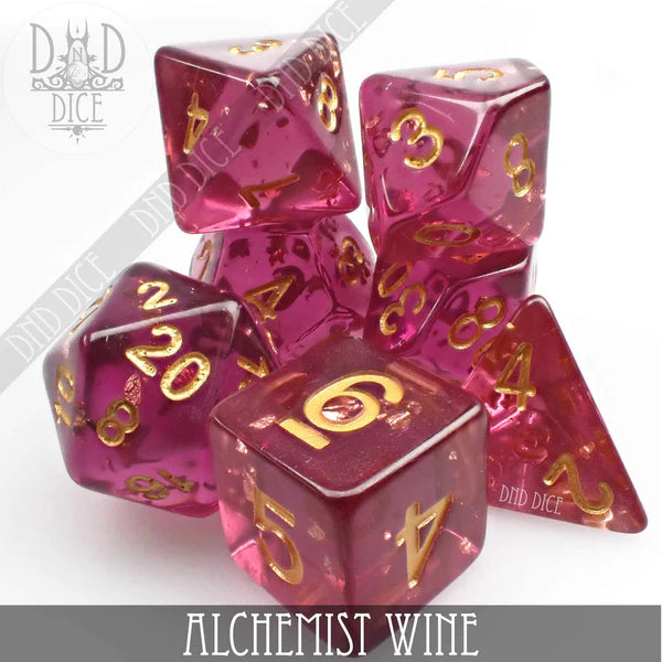 DND Dice Poly 7 Dice Set: Alchemist Wine | Dragon's Lair Comics and Fantasy Houston TX