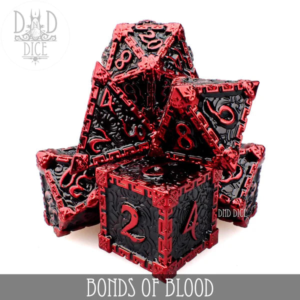 DND Dice Poly 7 Metal Dice Set: Bonds of Blood | Dragon's Lair Comics and Fantasy Houston TX