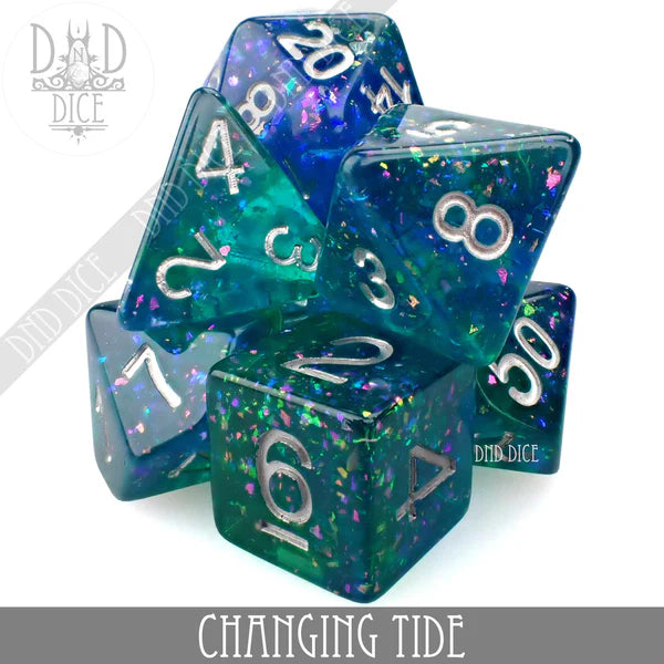 DND Dice Poly 7 Dice Set: Changing Tide | Dragon's Lair Comics and Fantasy Houston TX