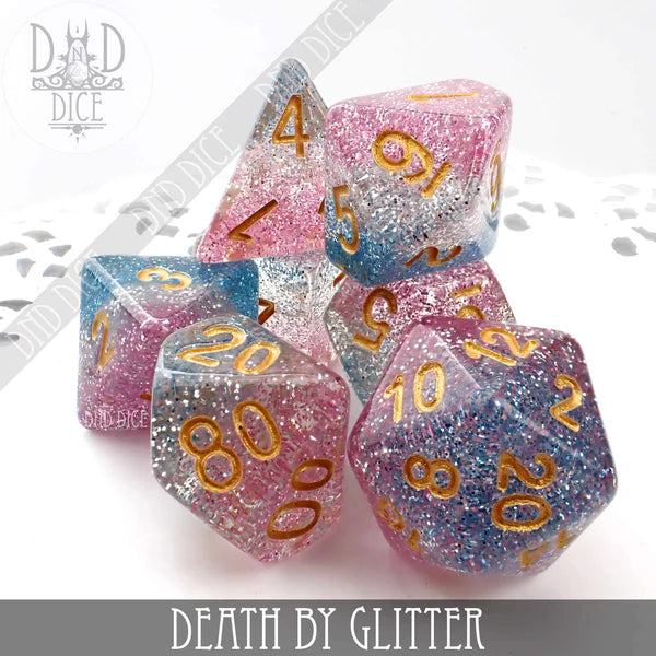 DND Dice Poly 7 Set: Death by Glitter | Dragon's Lair Comics and Fantasy Houston TX