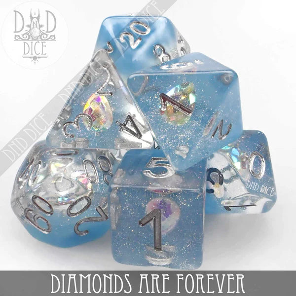 DND Dice Poly 7 Dice Set: Diamonds are Forever | Dragon's Lair Comics and Fantasy Houston TX